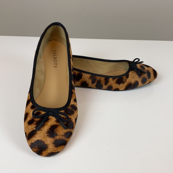 Talbots Shoes - Talbots Penelope Leopard Calf Hair Ballet Flats Size 7.5